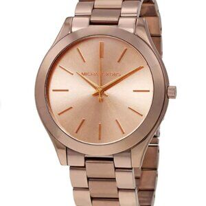 Michael Kors Slim Runway Sable Watch MK3418 (Rose Gold)